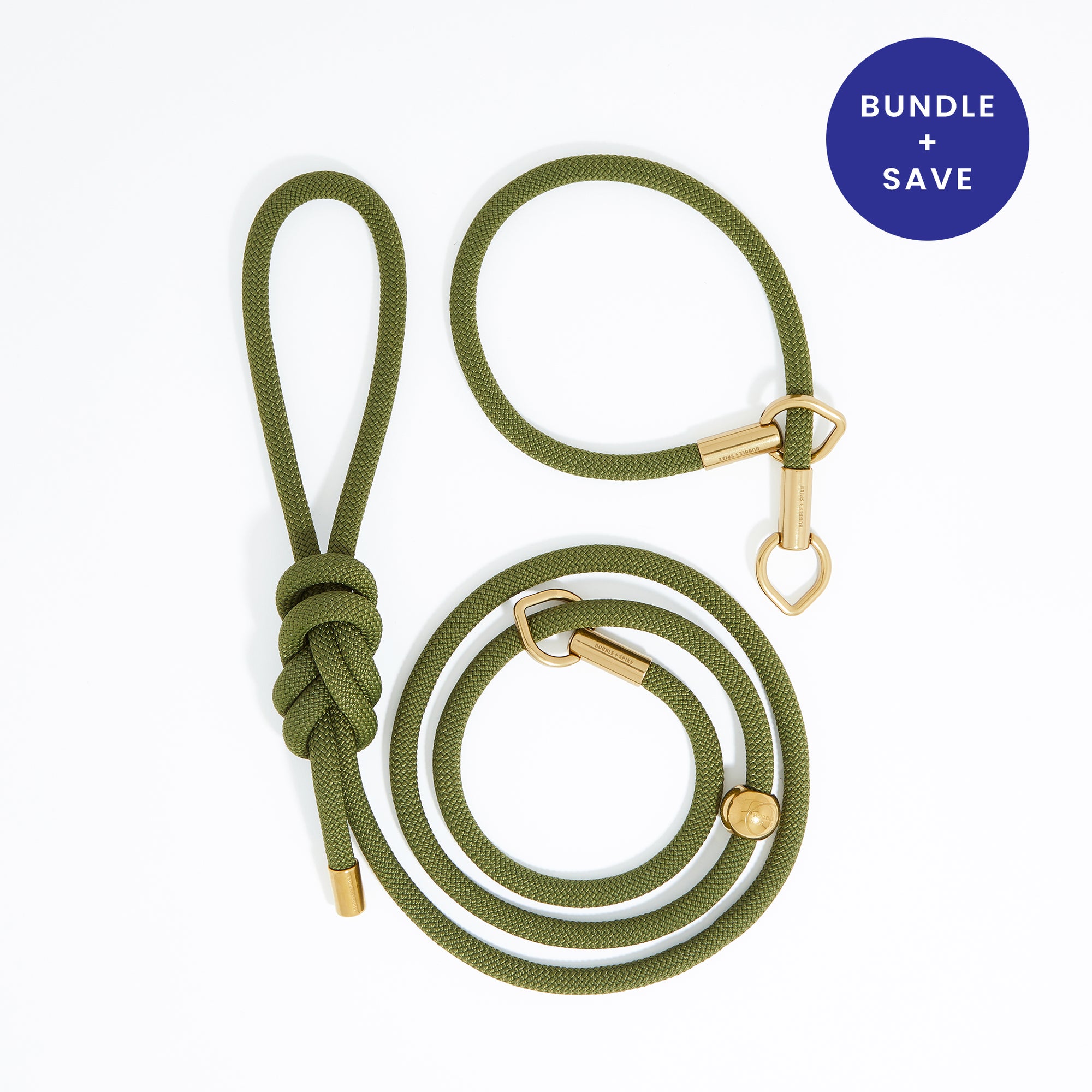 Olive Gold Simple Slip Lead™ + Simple Slip Collar™ Bundle